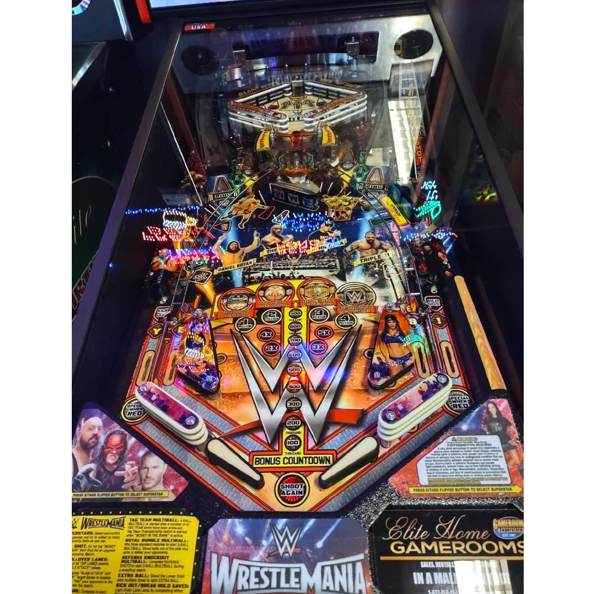 WWE Wrestlemania Pinball Machine 3