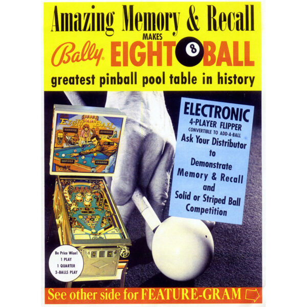 Eight Ball Fonzie Pinball Machine Flyer 600x600 - Eight Ball Pinball Machine