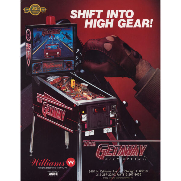 Getaway High Speed 2 Pinball Flyer 600x600 - Getaway: High Speed II Pinball Machine