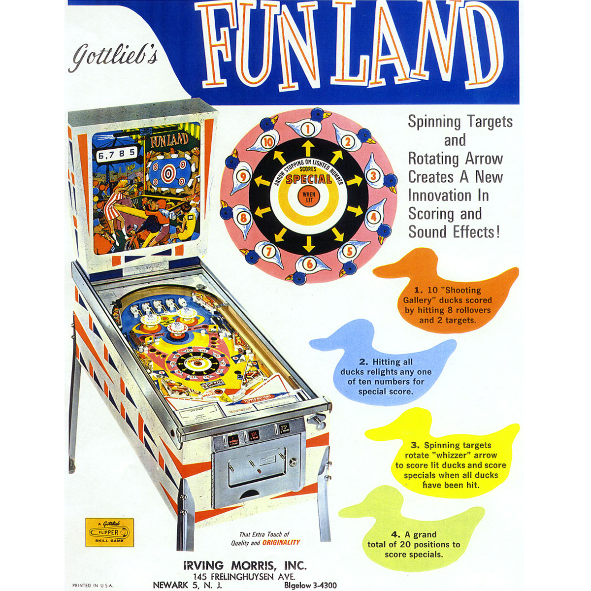 Fun Land Pinball Machine Flyer 2
