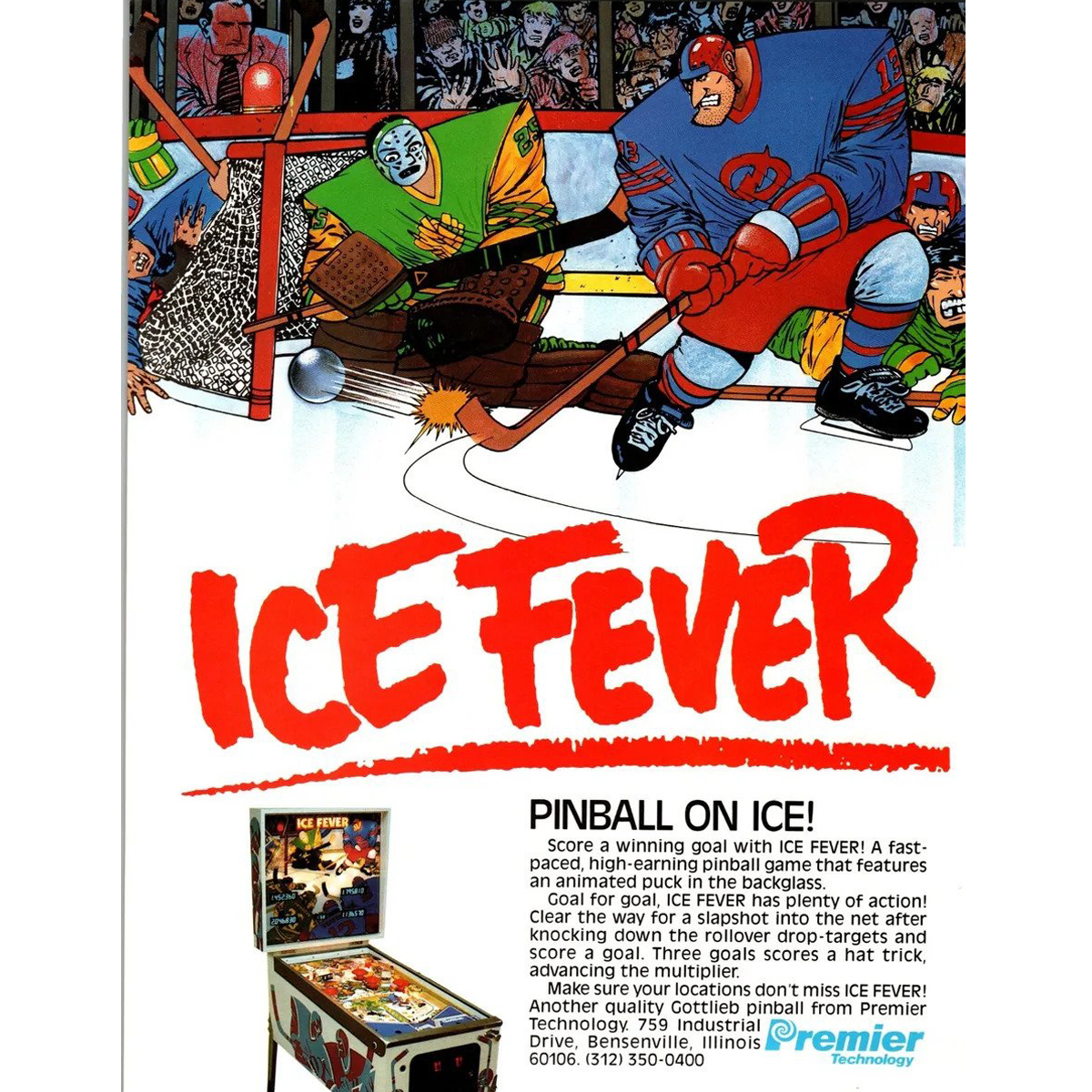 Ice Fever Pinball Machine Flyer