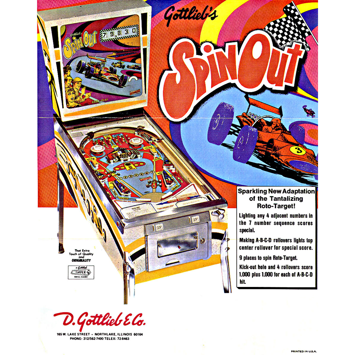 Spin Out Pinball Machine Flyer