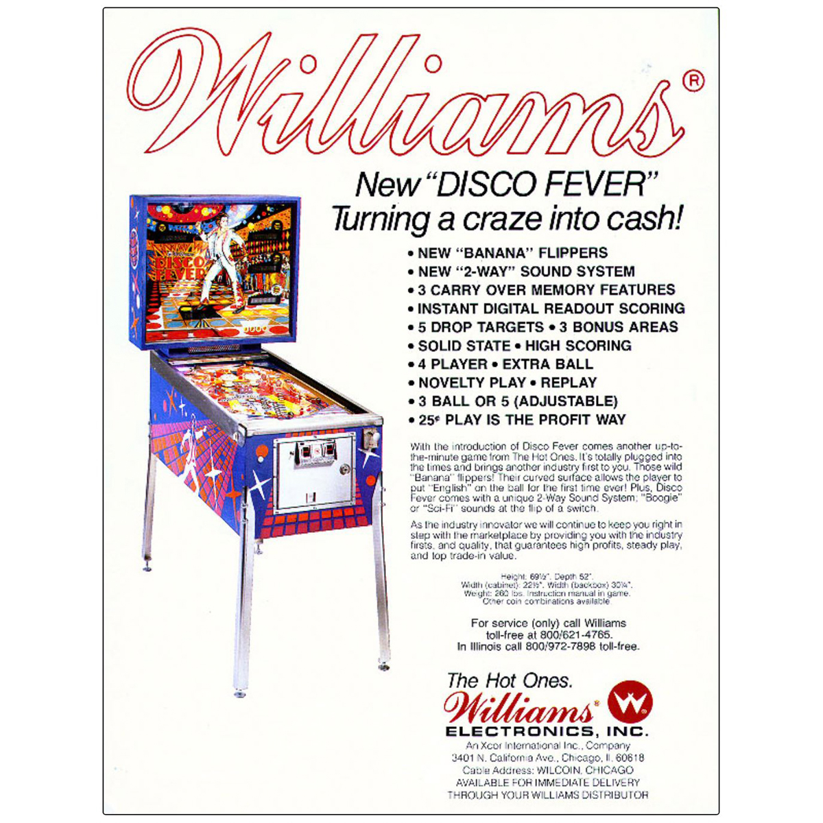 Disco Fever Pinball Machine Flyer