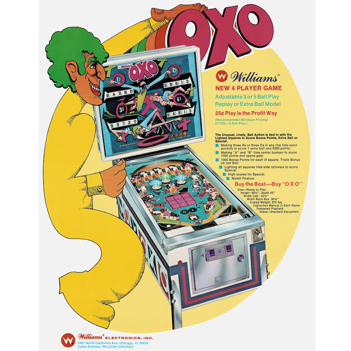 OXO Pinball Machine Elite Home Gamerooms