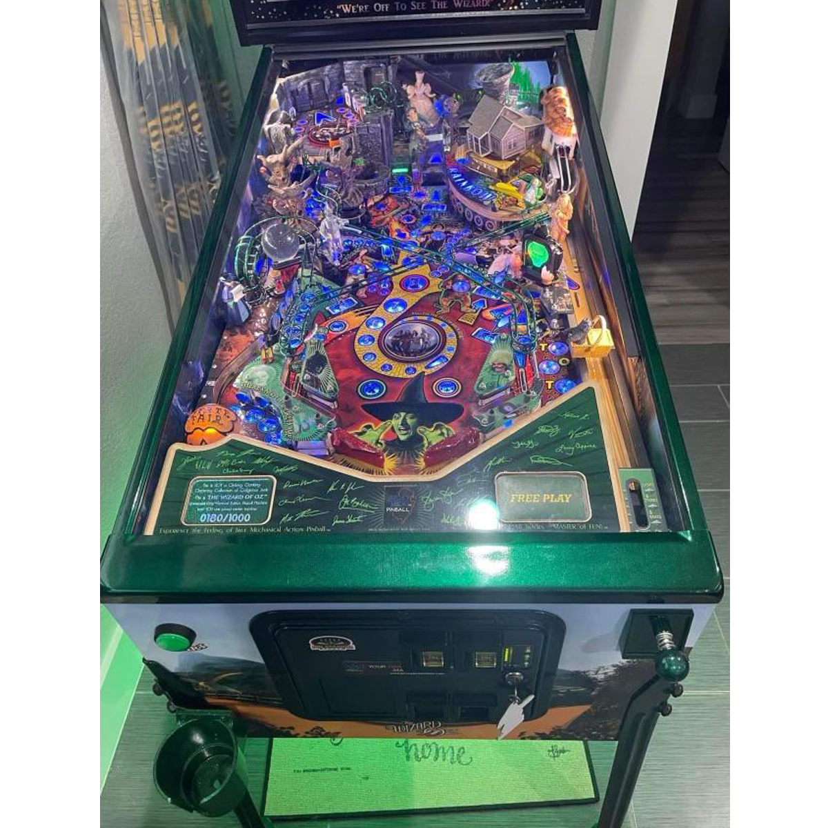 Wizard of Oz Emerald City Edition Pinball Machine Elite Home Gamerooms